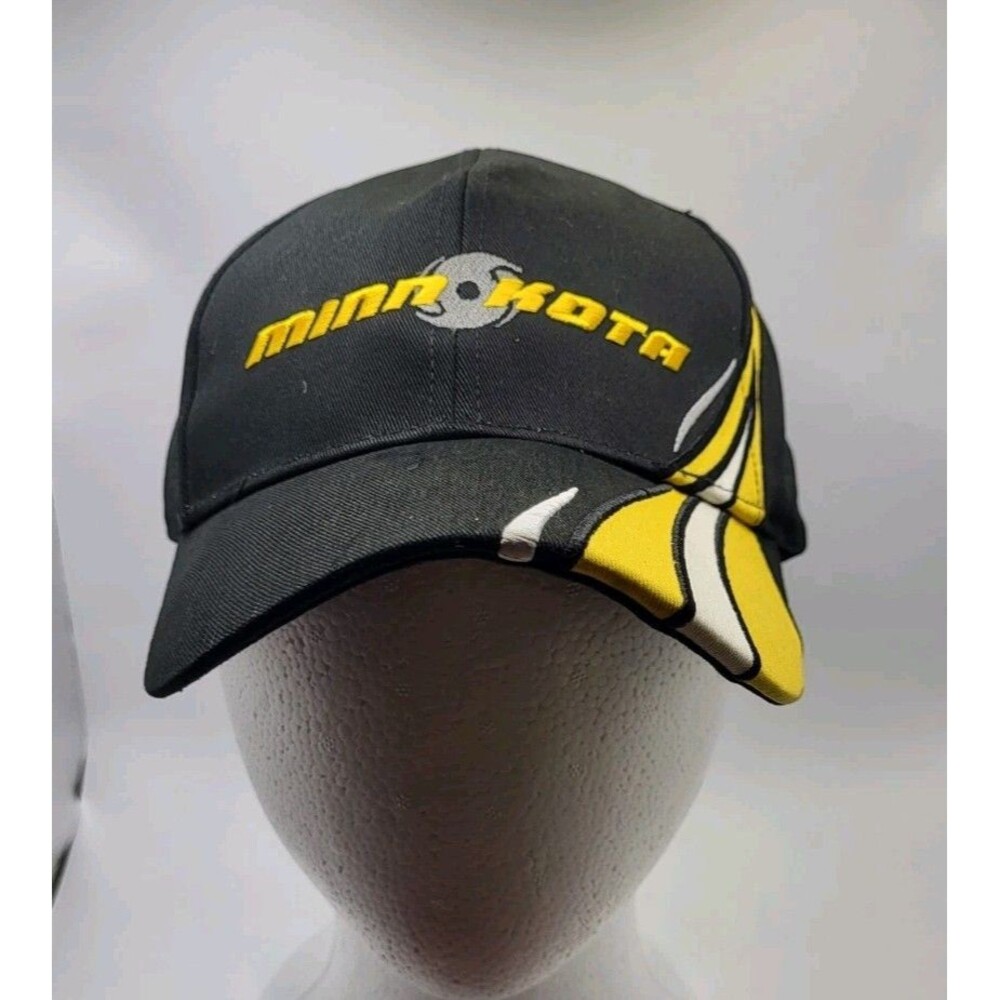 Minn Kota Trolling Motors Hat Mens Adult Black Adjustable Strap Fishing Boating
